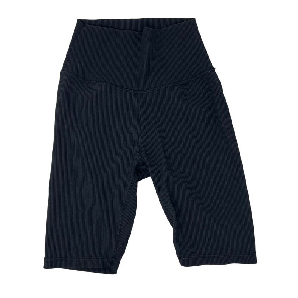 Zyia Active Ribbed Black Biker Athletic Stretch Shorts Small